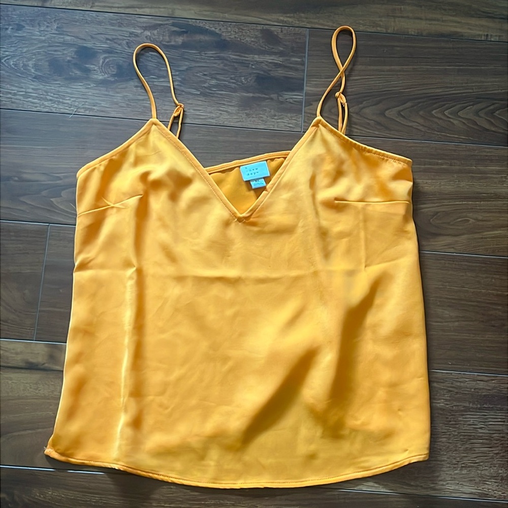 A New Day Orange Silky Camisole Top Size XS